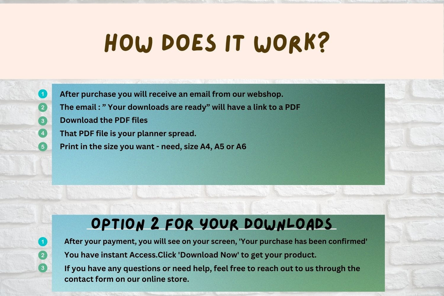 Step-by-step instructions for downloading and accessing your Boss Up! Planner after purchase.