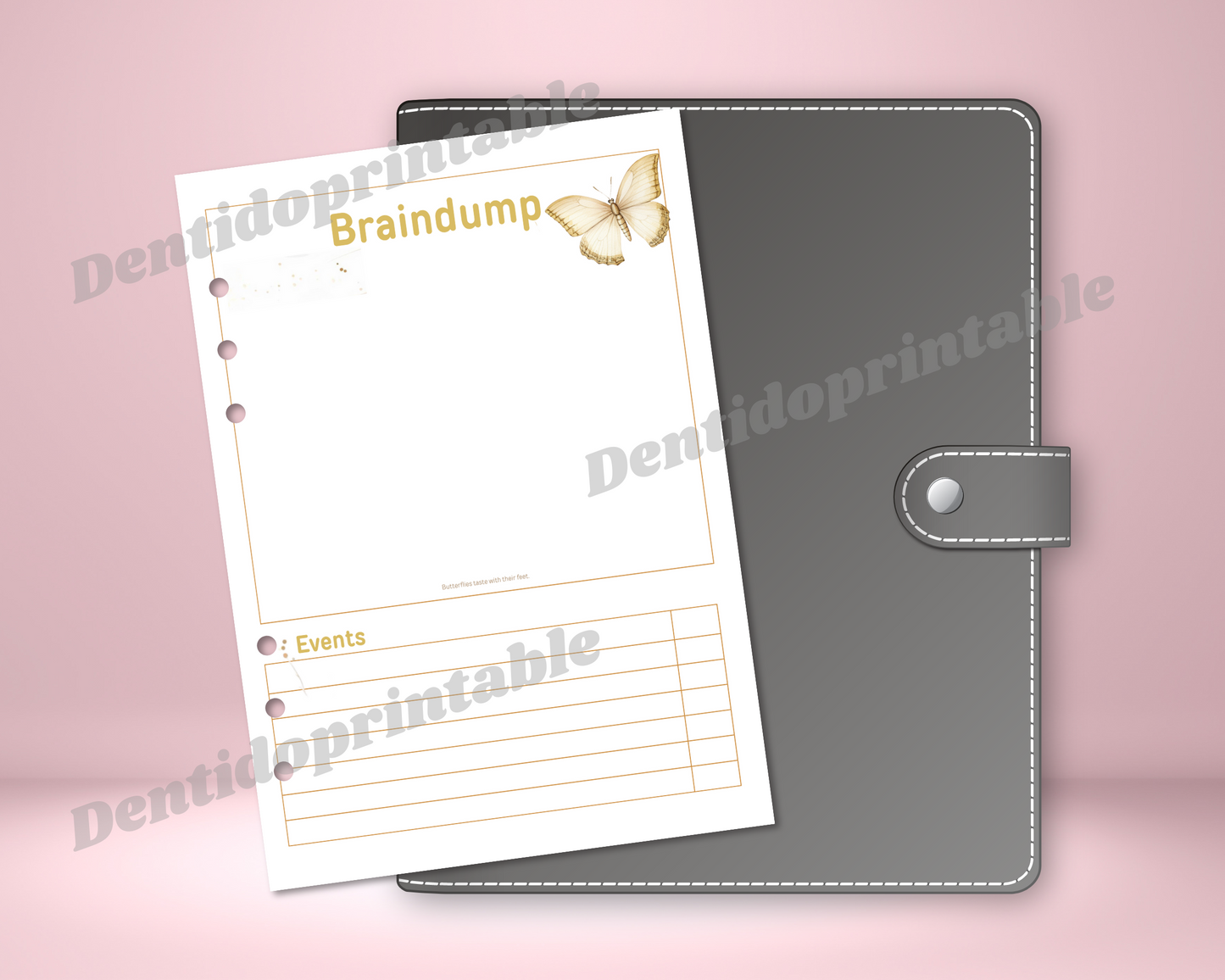 DIGITAL DOWNLOAD PDF  Braindump and event butterfly themed  Spread