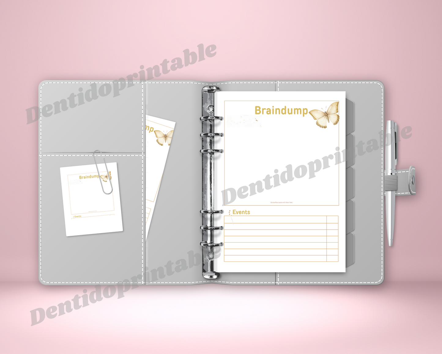 DIGITAL DOWNLOAD PDF  Braindump and event butterfly themed  Spread