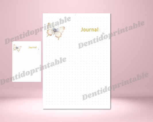 DIGITAL DOWNLOAD PDF  Butterfly dotgrid bullet journal  Spread