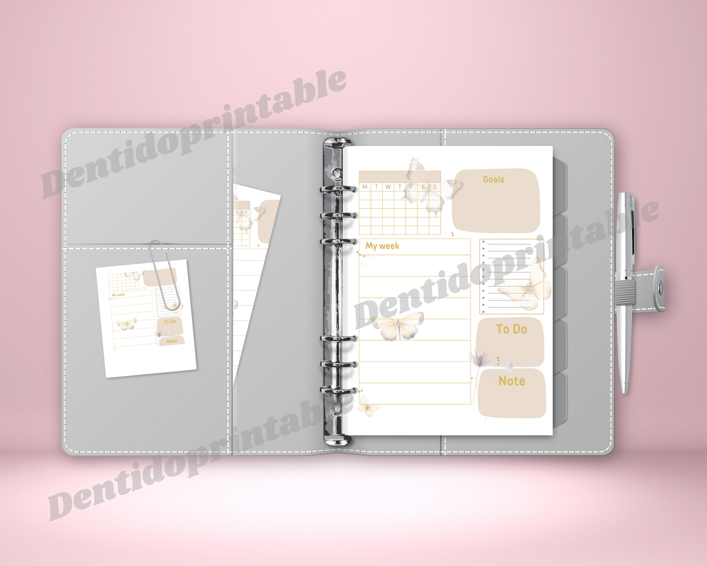 DIGITAL DOWNLOAD PDF  Butterfly weekly no date planner Spread