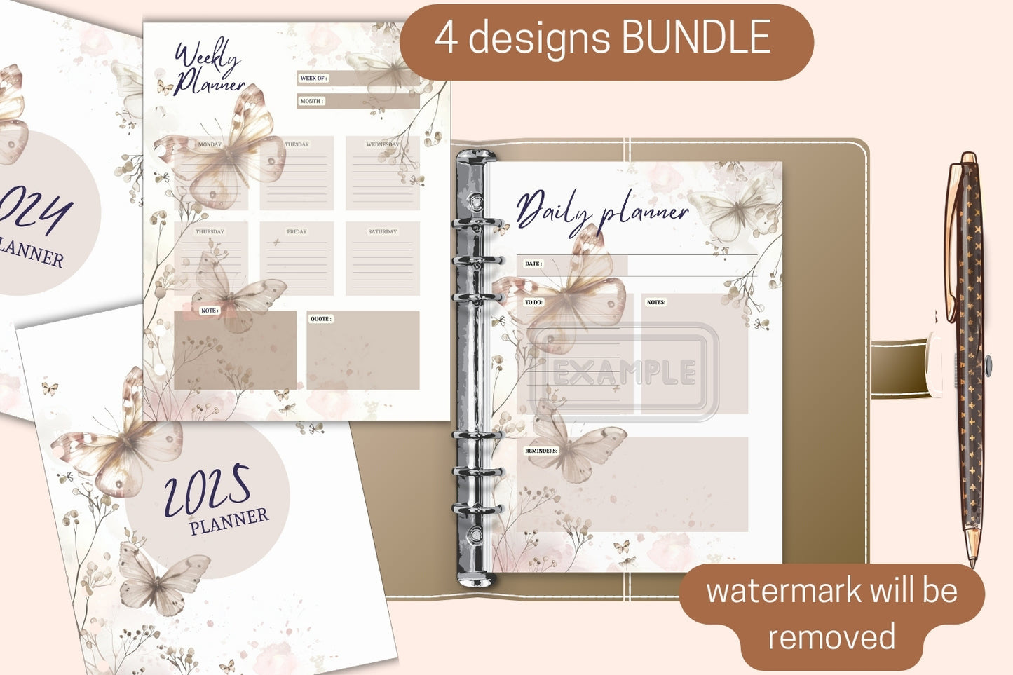 Watercolor Butterfly Planner Bundle | All You Need to Stay Organized