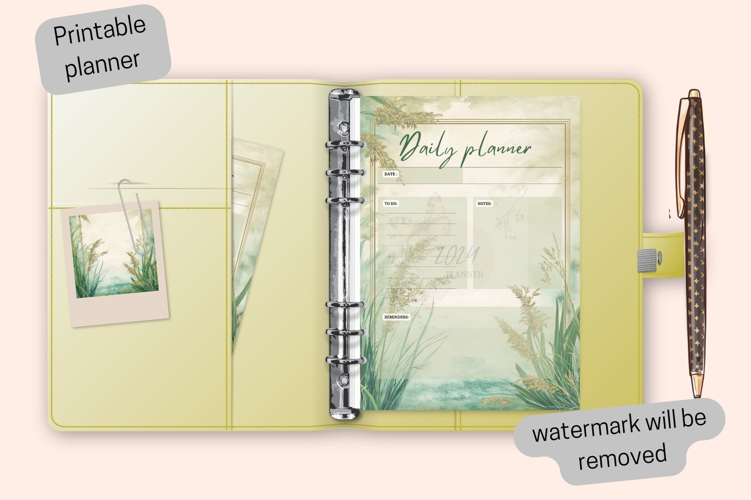 Extra Decorative Page - Watercolor Grass Divider