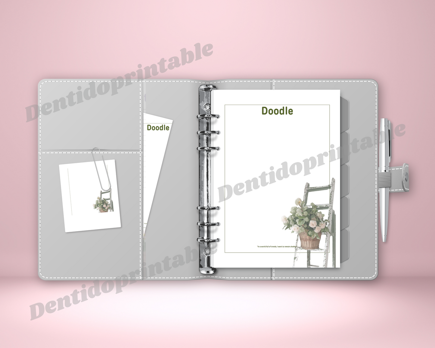 DIGITAL DOWNLOAD PDF  Shabby Chic Planner Your Printable Doodle  Spread