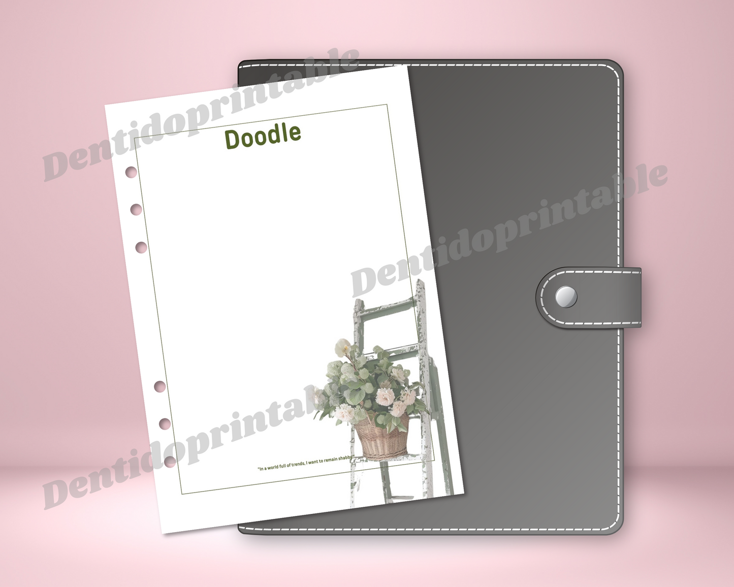 DIGITAL DOWNLOAD PDF  Shabby Chic Planner Your Printable Doodle  Spread