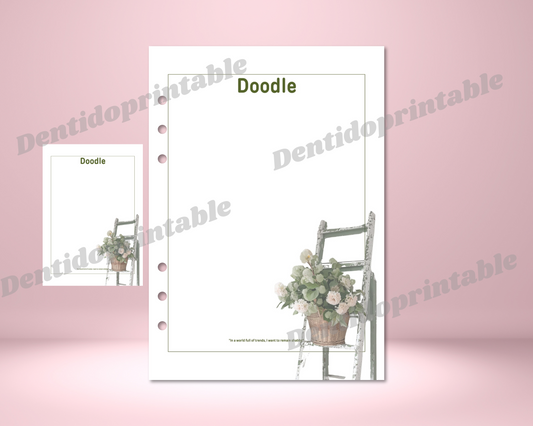 DIGITAL DOWNLOAD PDF  Shabby Chic Planner Your Printable Doodle  Spread