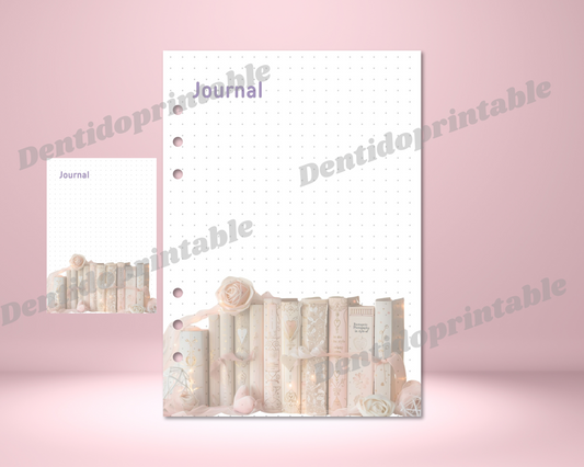 DIGITAL DOWNLOAD PDF  Functional Shabby Chic Dot Grid Journal Spread