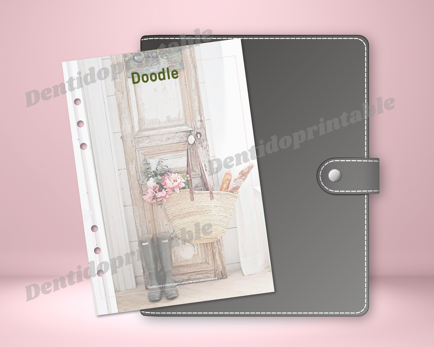 DIGITAL DOWNLOAD PDF  Shabby Chic Doodle Printable Spread