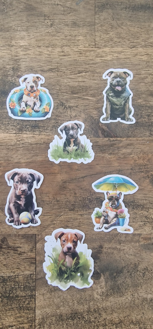 Happy Hounds Sticker Set - 6 Joyful Dog Stickers