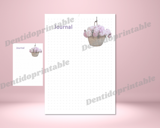 DIGITAL DOWNLOAD PDF  Shabby Chic Dot Grid Journal Spread