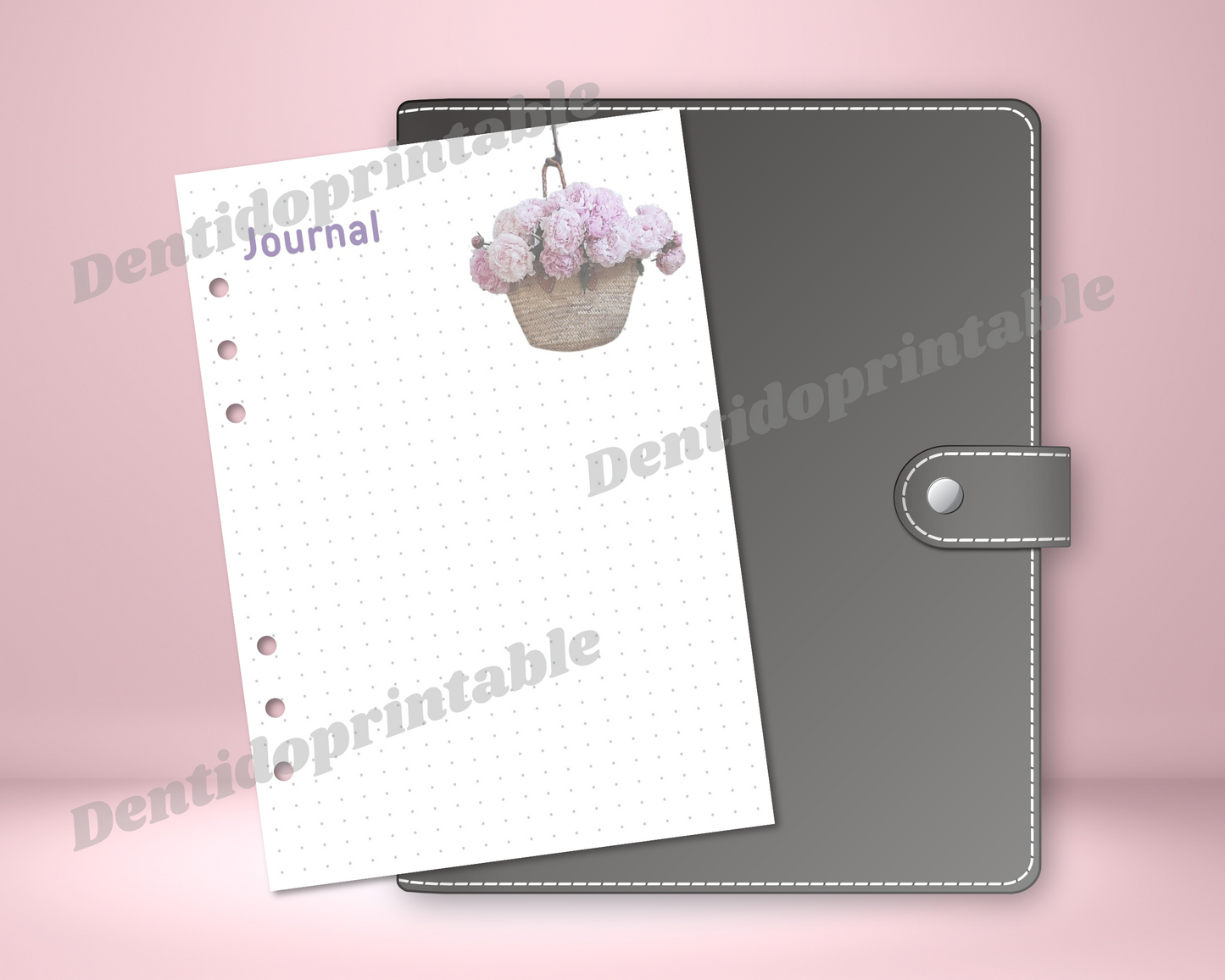 DIGITAL DOWNLOAD PDF  Shabby Chic Dot Grid Journal Spread