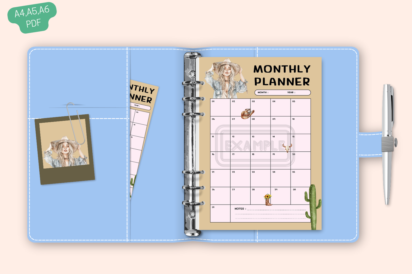 Monthly Planner with Western Style - Organize with Charm