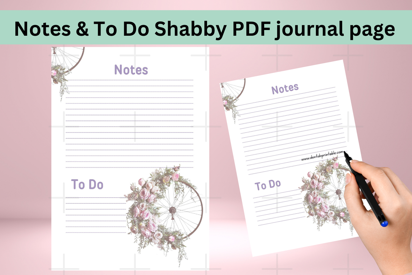 Shabby-Themed Printable Journal Refill Page