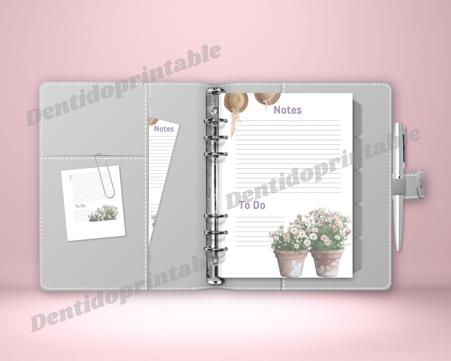 DIGITAL DOWNLOAD PDF  Shabby Chic To-Do & Notes Journal Spread