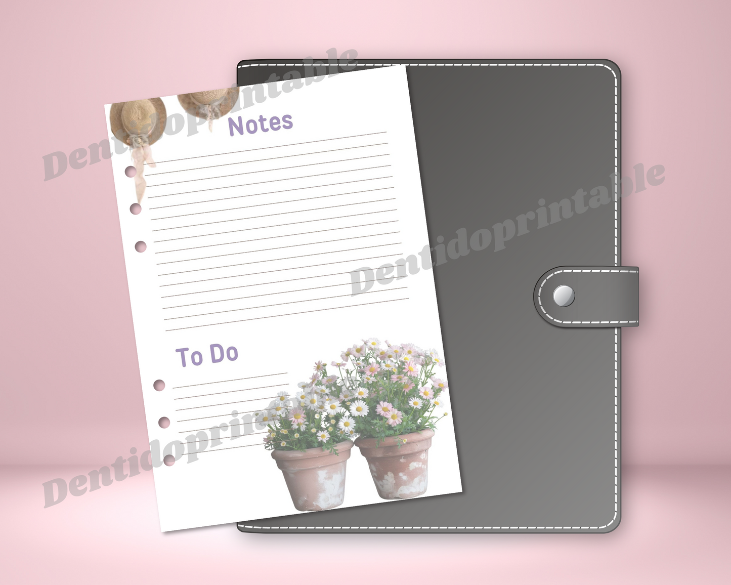 DIGITAL DOWNLOAD PDF  Shabby Chic To-Do & Notes Journal Spread