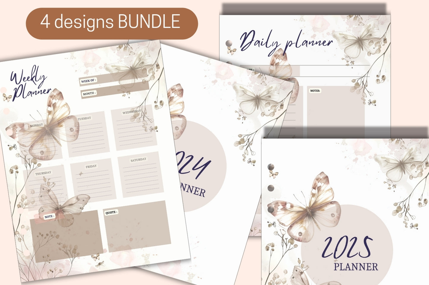 Watercolor Butterfly Planner Bundle | All You Need to Stay Organized