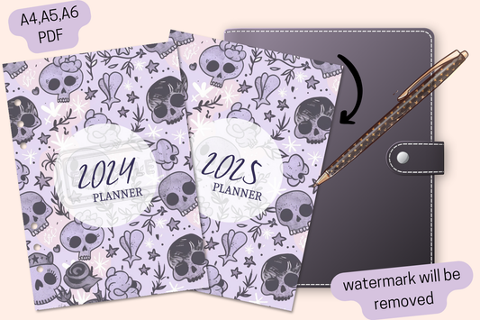 2024-2025 Planner Covers - Watercolor Halloween Theme