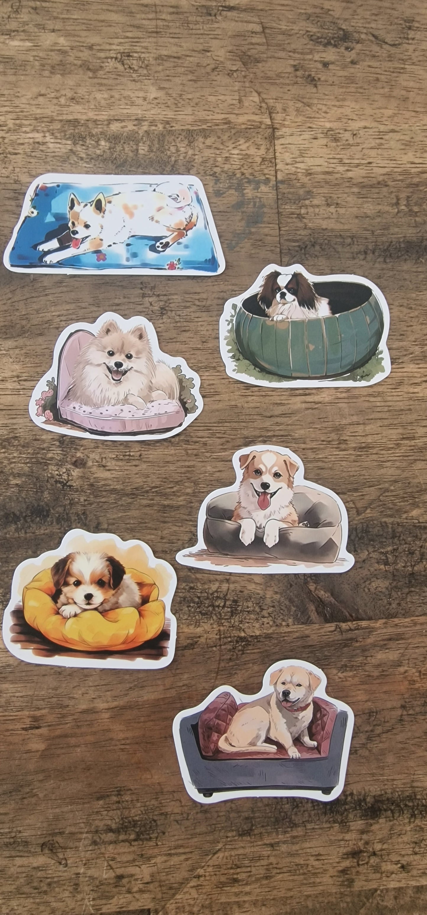 Playful Pups Sticker Set - 6 Fun Dog Stickers