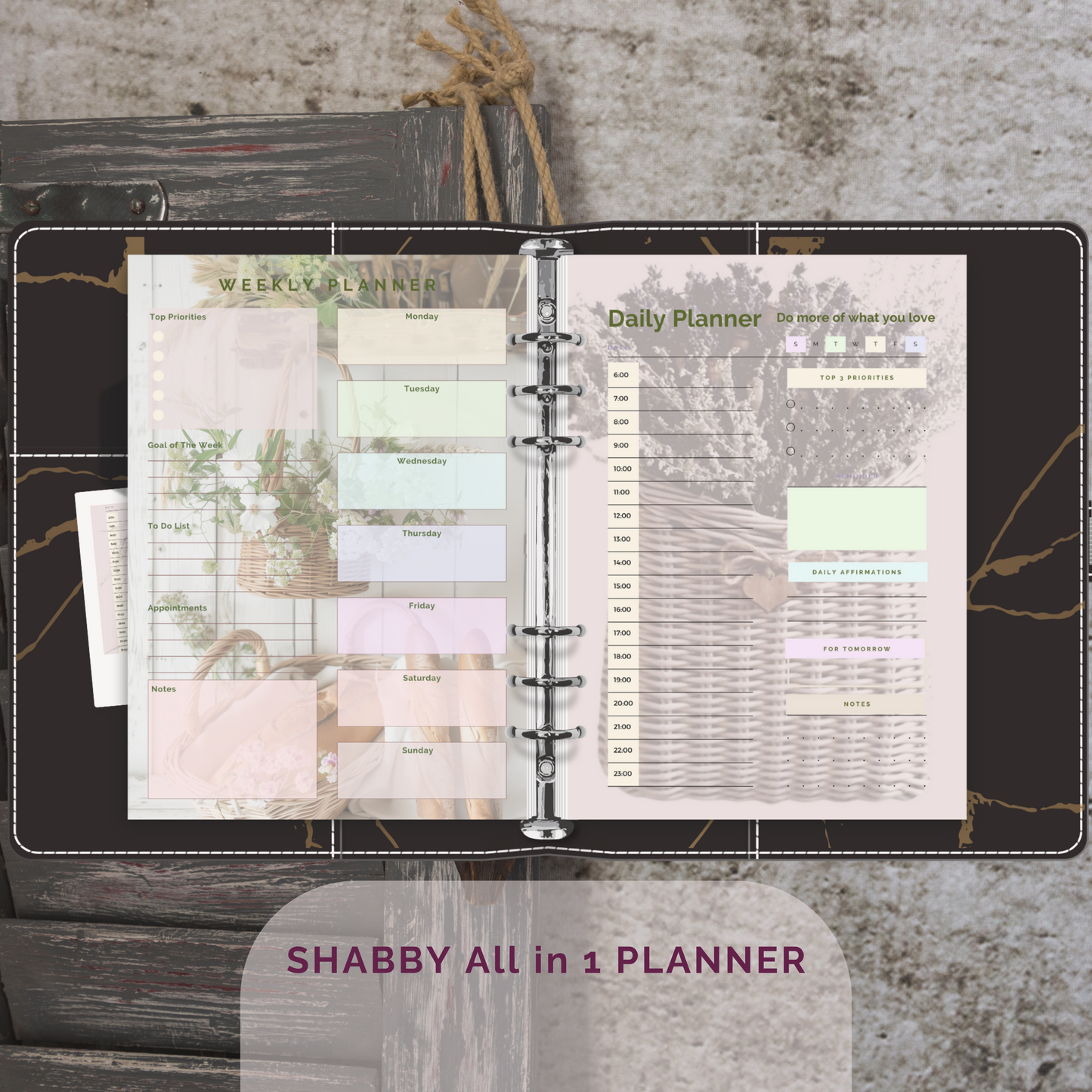 Shabby Chic All-in-One Printable Planner - Organize Your Life with Style