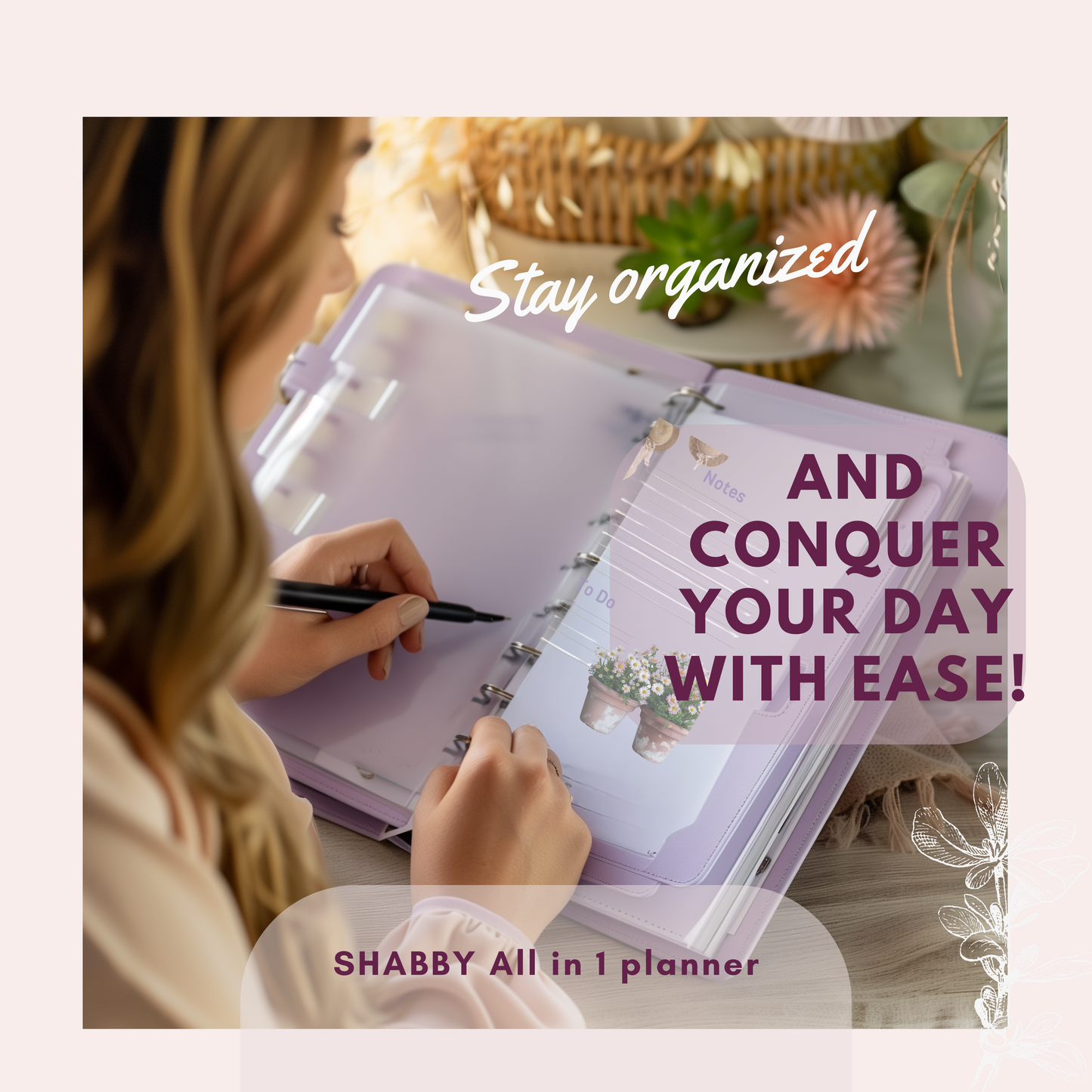 Shabby Chic All-in-One Printable Planner - Organize Your Life with Style