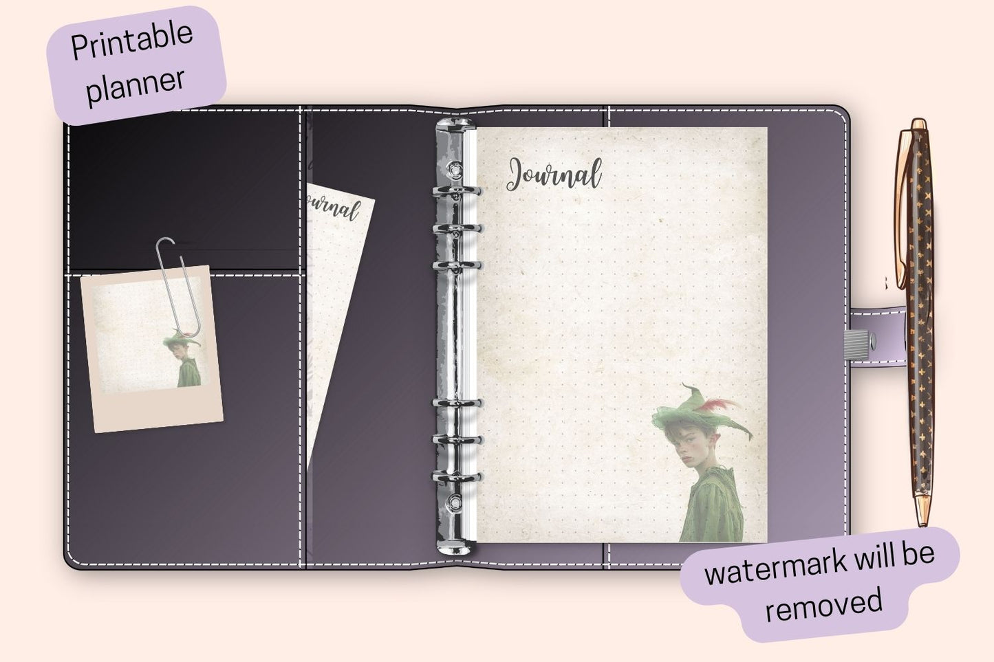 TTPD Taylor Swift Set of 2 Journal Pages: Highschool & Peter Pan