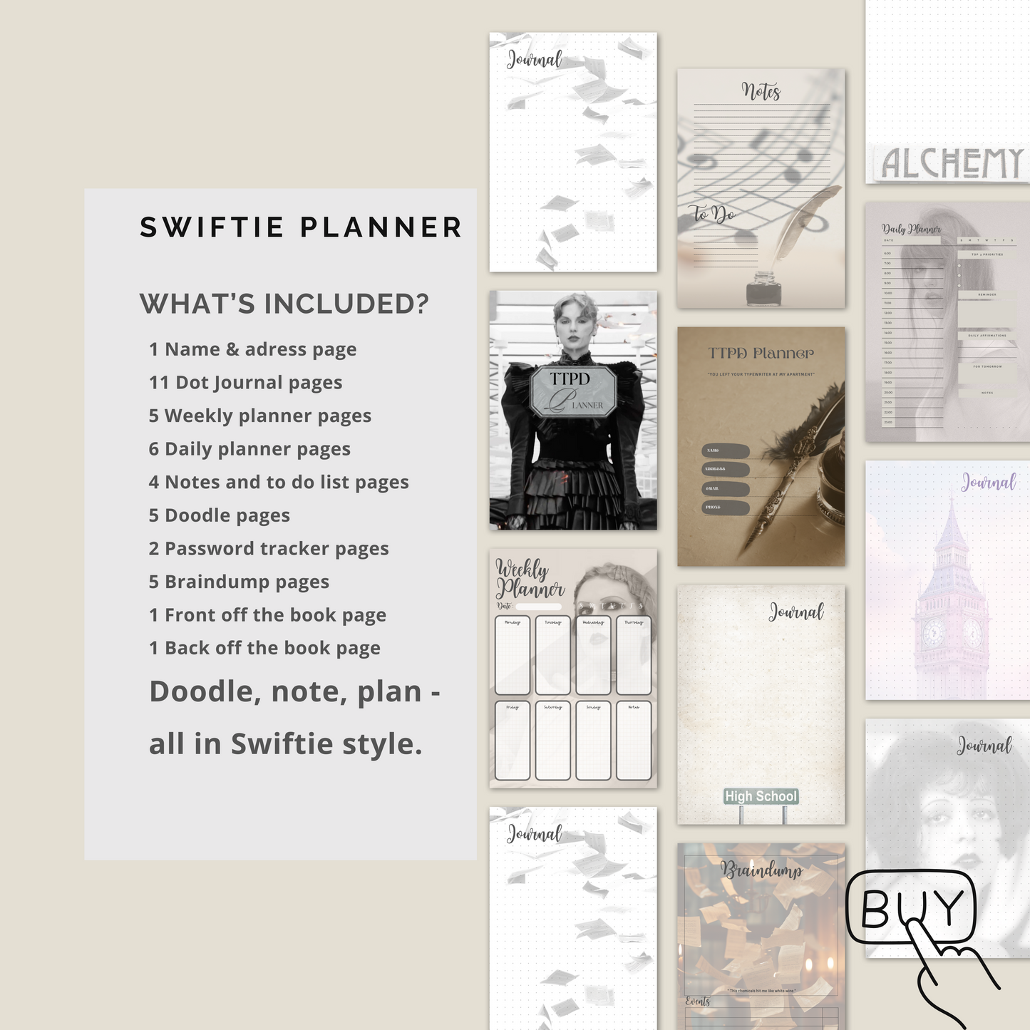 Taylor Swift TTPD Album Planner - Perfect for Swifties and TS Lovers