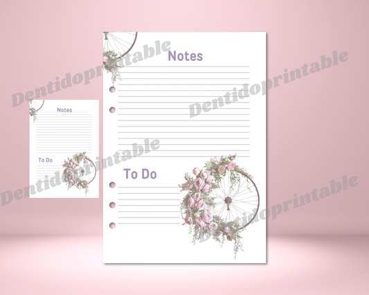 DIGITAL DOWNLOAD PDF  Shabby Chic Journal for Notes and To-Do Spread