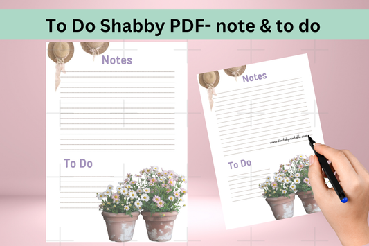 Shabby-Themed Printable Note & To-Do Spread