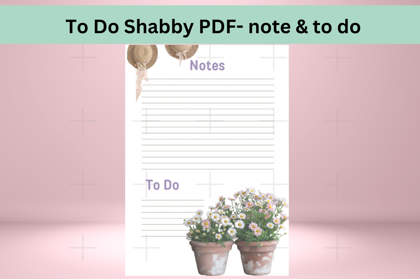 Shabby-Themed Printable Note & To-Do Spread