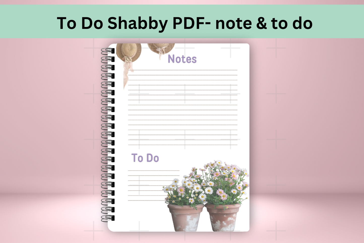 Shabby-Themed Printable Note & To-Do Spread