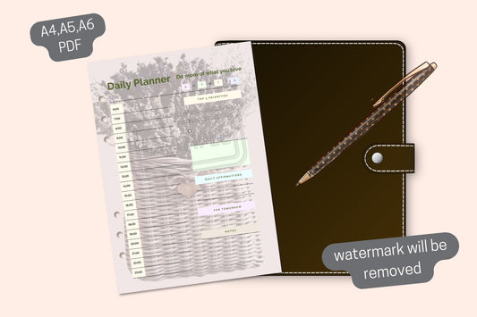 Full view of the Classic Shabby Chic Daily Planner printable PDF.