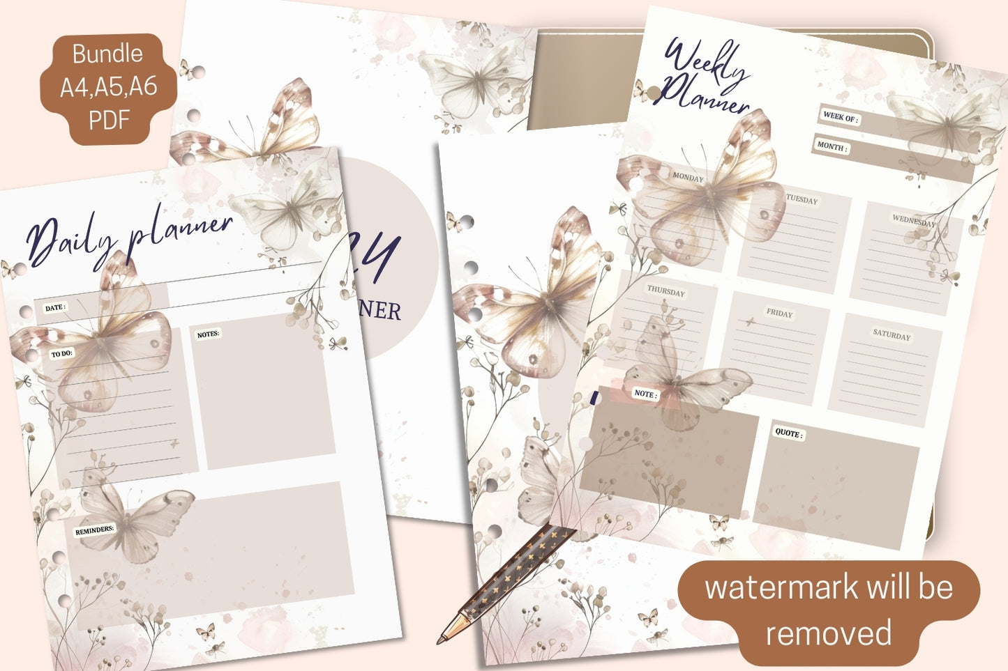 Watercolor Butterfly Planner Bundle | All You Need to Stay Organized