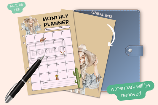 Monthly Planner with Western Style - Organize with Charm