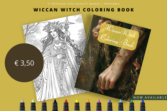 Wiccan Wicca Witch Coloring Book - 77 Printable Pages for Adults - Only €3.50!