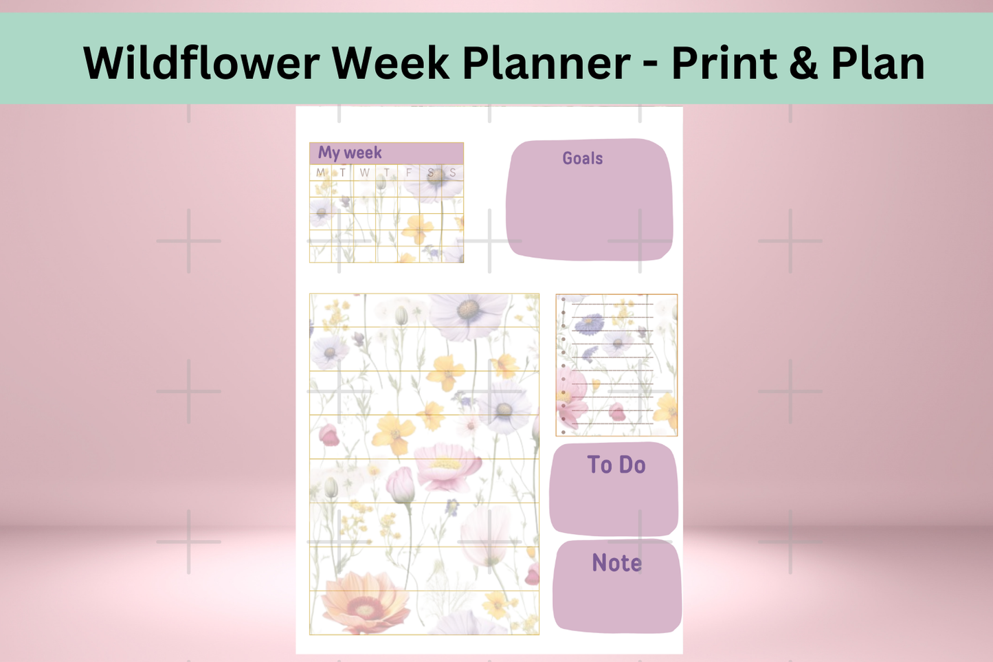 Wildflower-Themed Printable Weekly Planner