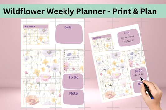 Wildflower-Themed Printable Weekly Planner