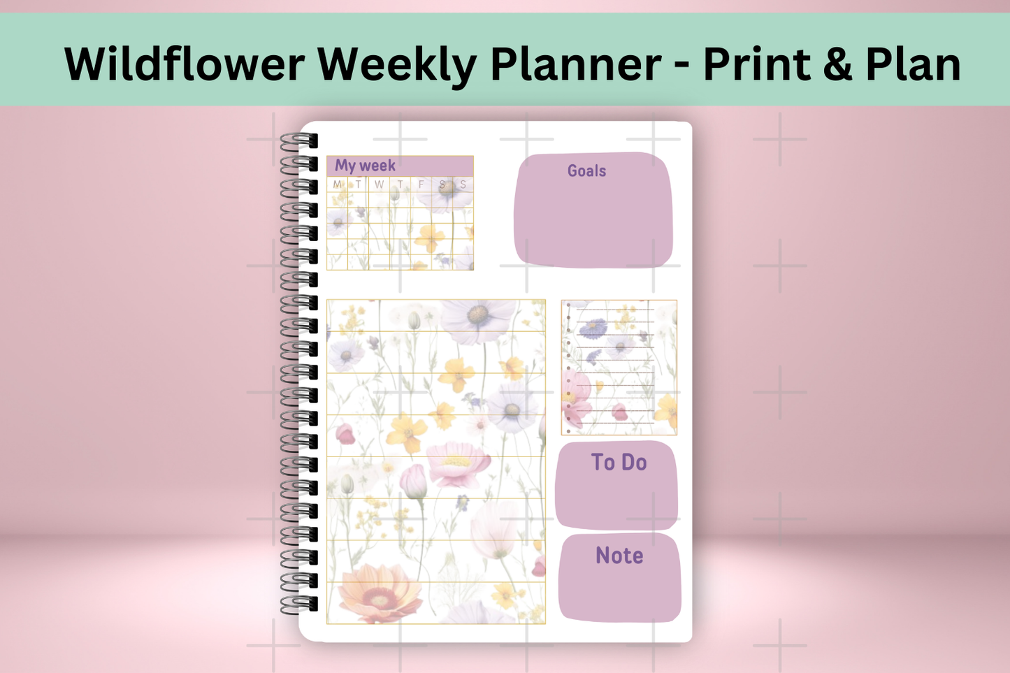 Wildflower-Themed Printable Weekly Planner